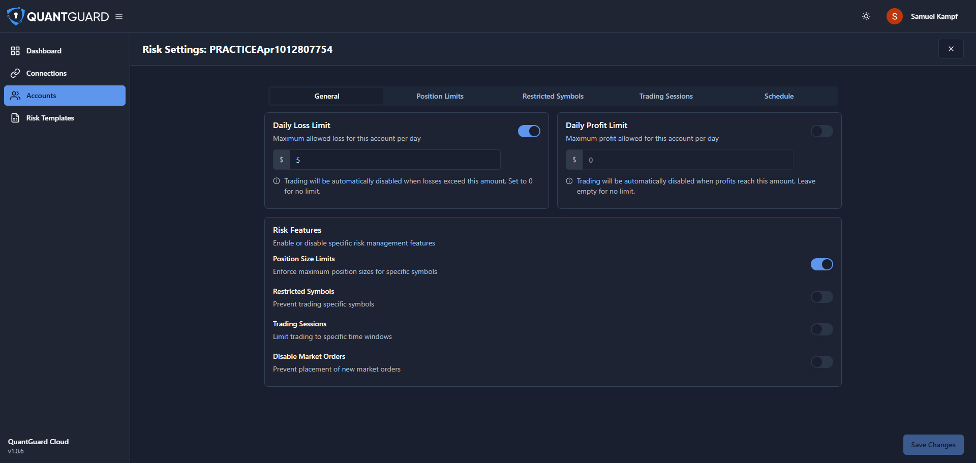 Screenshot showing Customizable Risk Rules